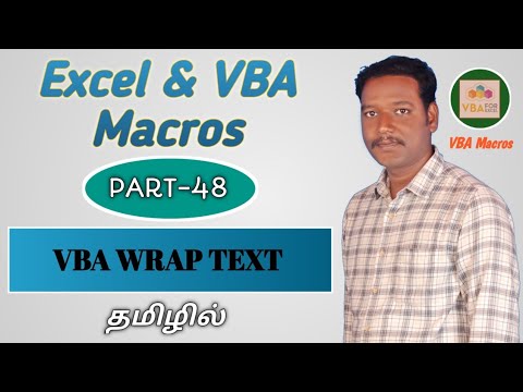 PART 48 - EXCEL WRAP TEXT BY USING VBA MACRO (TAMIL) | Kallanai YT