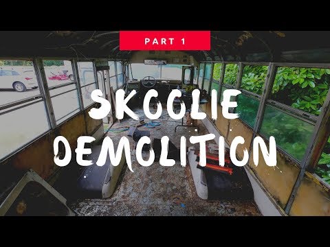 School Bus to Tiny House Conversion - Demolition Time-lapse