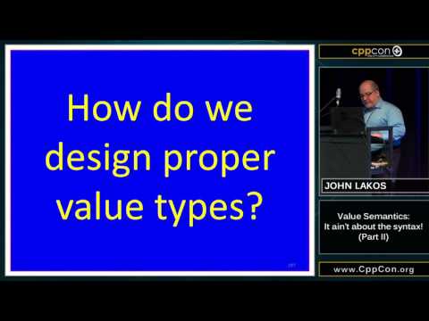CppCon 2015: John Lakos “Value Semantics: It ain't about the syntax!, Part II"