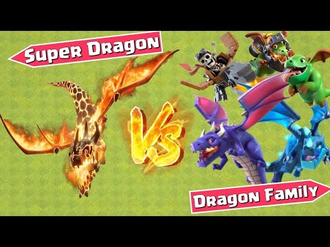 super dragon vs all dragon family | super dragon vs other dragon -Clash of clans