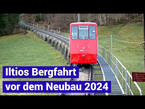 Alte Standseilbahn Iltios - Bergfahrt 2024 vor dem grossen Umbau