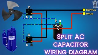 Split AC Capacitor Wiring Diagram | Dual Capacitor | HVAC | Electrical