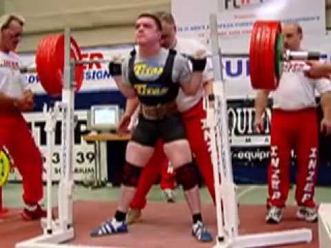 Nikolay Sokolov (RUS) Squats 3.att.: 295 kg - 2005 Men's European Powerlifting Championships
