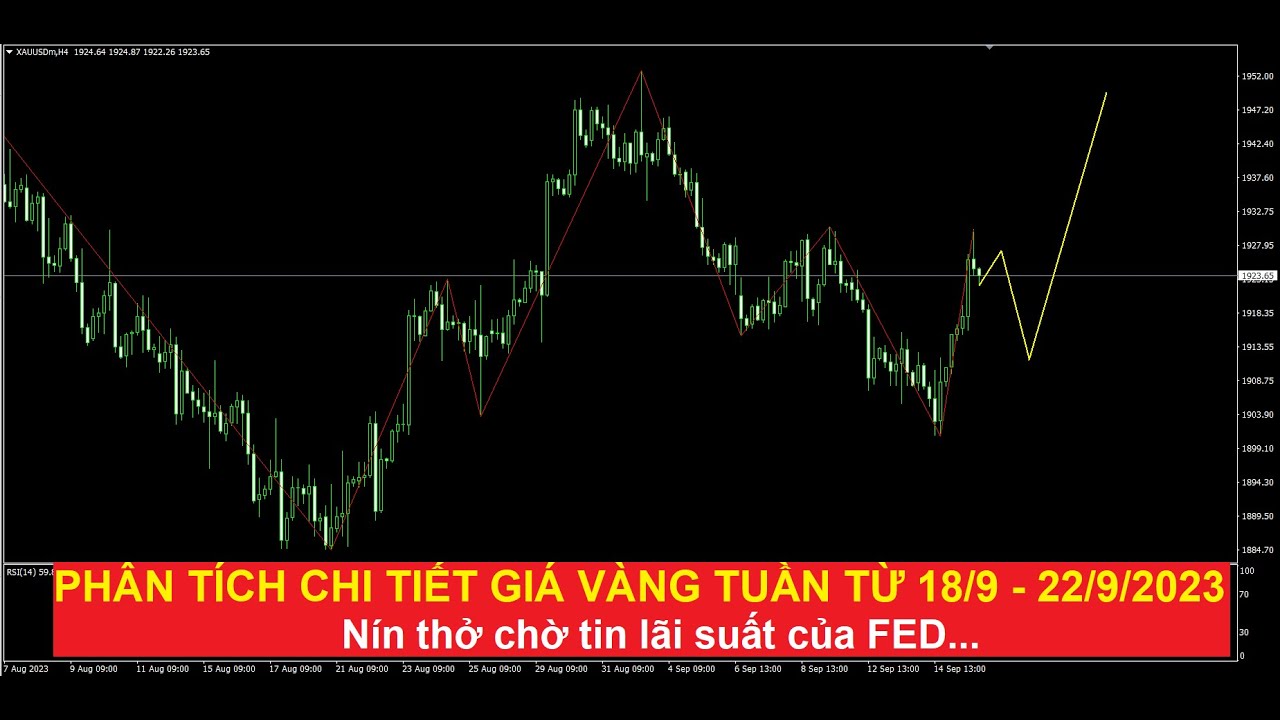 Video phân tích chi tiết xu hướng giá vàng tuần tới từ 18/9 - 22/9/2023
