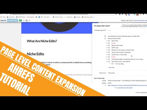 Ahrefs Page Level Content Expansion | Ahrefs Tutorial