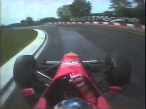 Schumacher takes checkered flag with blocked right front wheel Imola 1996