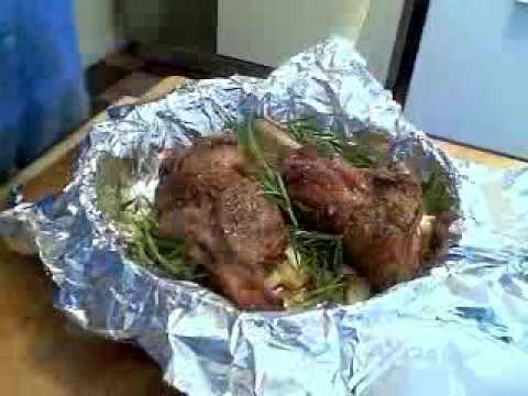 Slow Roasted Lamb Shanks with Garlic and Rosemary