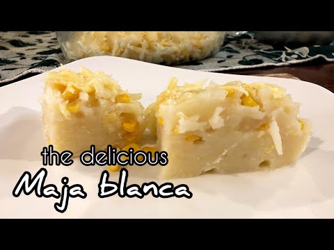 Maja Blanca a Coconut Milk based cake Filipino dessert