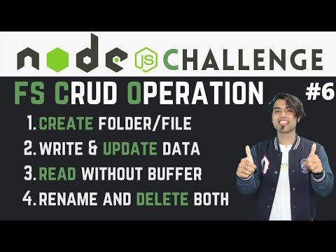 Node JS Challenge 1 CRUD Operations using FS Module in NodeJS in Hindi in 2020
