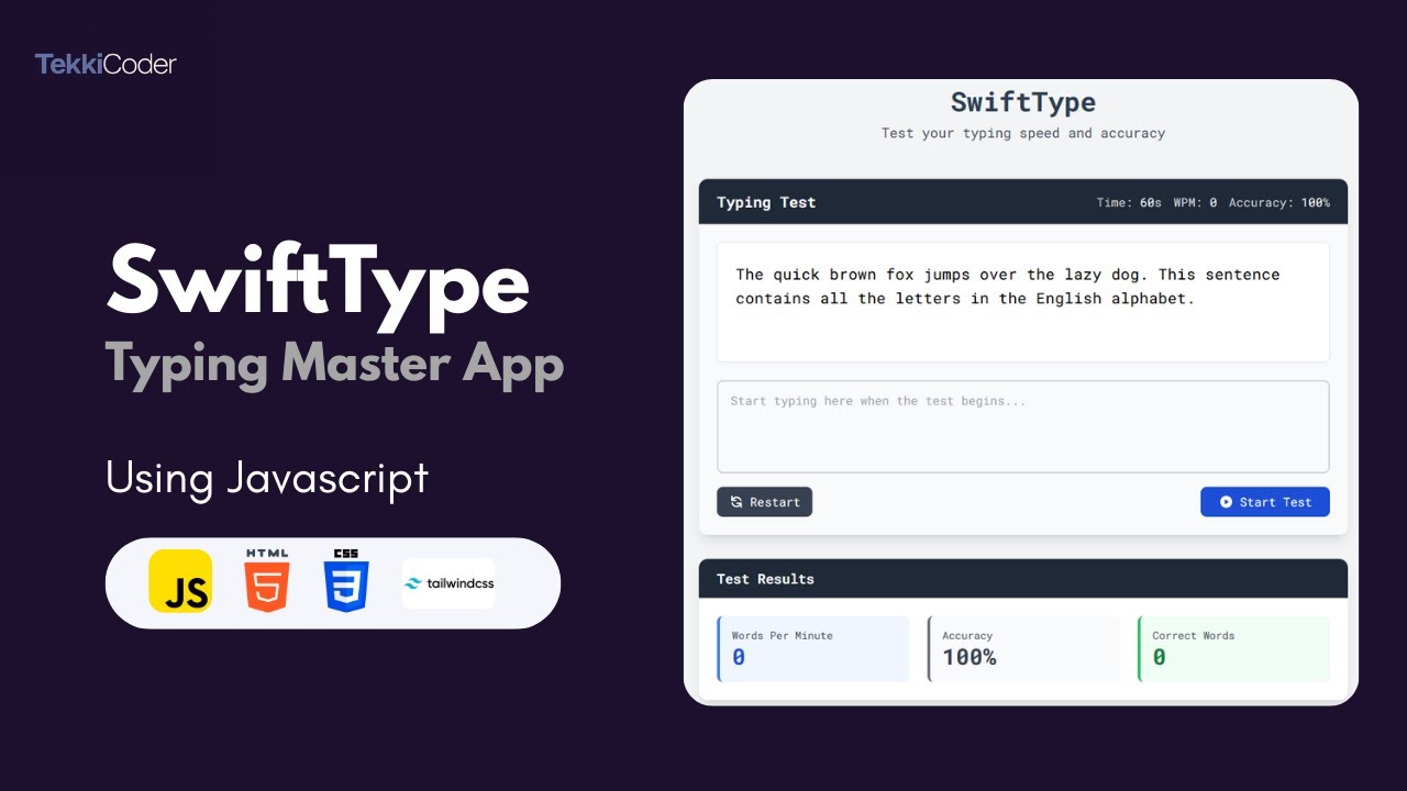 Build a Typing Master App(SwiftType) with HTML, CSS & JavaScript | Full Tutorial