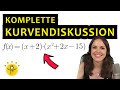Vollständige KURVENDISKUSSION Ganzrationale Funktion Polynom Polynomfunktion