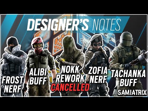 Nokk Rework Cancelled, Zofia Nerf, Tachanka Buff, Alibi Buff, Frost Nerf - New Designer Notes