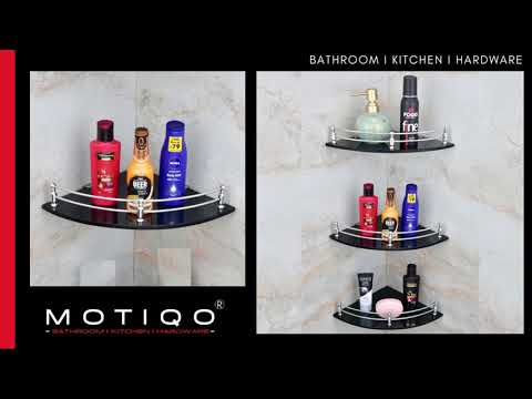 Stainless steel 10inch glass corner shelf