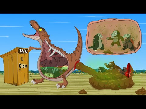 Rescue Tyrannosaurus-Rex From GODZILLA & KONG: The Battle Against Digestive System - FUNNY CARTOON