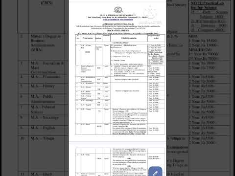 dr br ambedkar open university degree and  pg admission start 13/06/2025 ,last date 13/08/2025#study