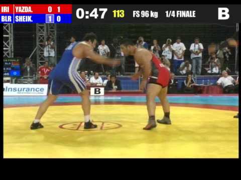2011 World Wrestling Championships Freestyle 96 kg   Reza Yazdani Iran v Ruslan Sheikhau BLR Quarterfinals