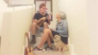 Demi Lee Moore #stairsession (Can't help falling in love - Ukulele Cover)