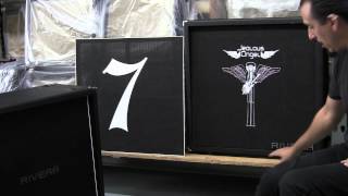 Video thumbnail for Rivera K412 cabinet with your band logo screen printed on it by Rivera Amplification