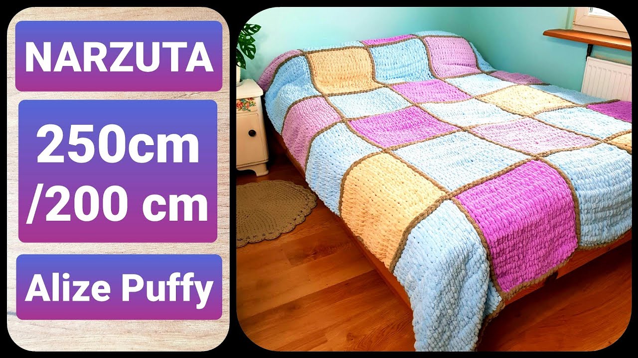 Narzuta/pled na łóżko cz. 1/2 BARDZO ŁATWA