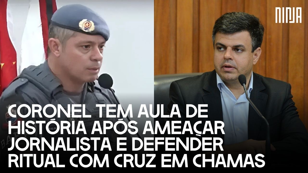 🔥Coronel da PM ameaça jornalista para defender ritual com cruz em chamas e recebe aula de história🔥