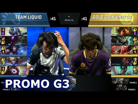 Team Liquid vs Gold Coin United | Game 3 Promotion / Relegation S7 NA LCS Summer 2017 | TL vs GCU G3