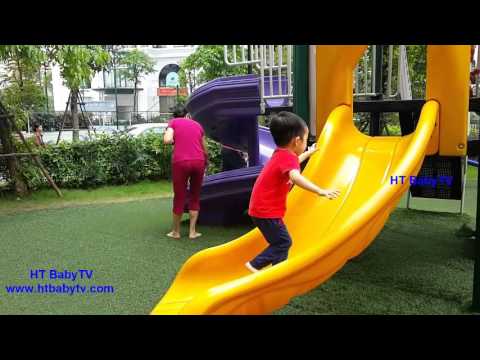 Baby with Family Fun for Kids Playing Slides Ferris Wheel | Royal city Hanoi Park No3 by HT BabyTV Video