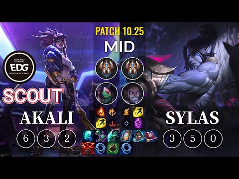 EDG Scout Akali vs Sylas Mid - KR Patch 10.25