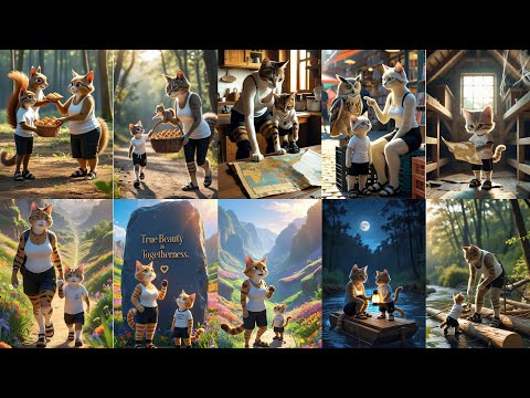 Exploring the Magical City of Lights: A Journey of Mother and Kitten