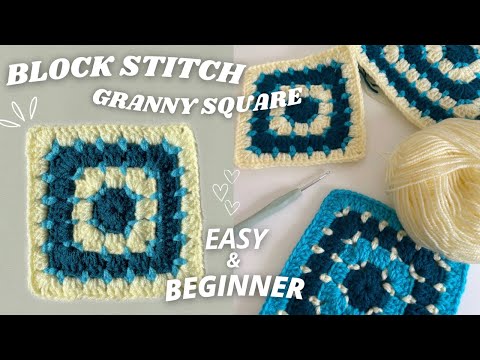 How To Crochet a Block Stitch Granny Square (BEGINNER FRIENDLY + NO MAGIC RING)