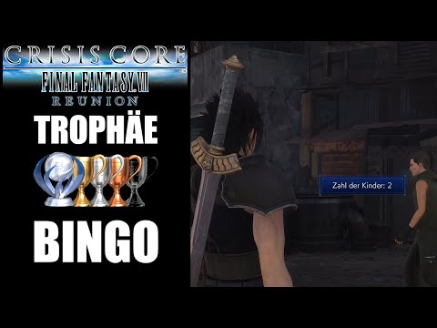 FF7 Reunion Crisis Core BINGO Trophäe / Erfolg / Errungenschaft - Kinder richtig raten
