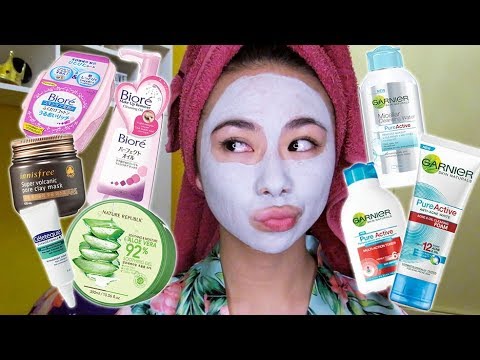 skin care routine using garnier