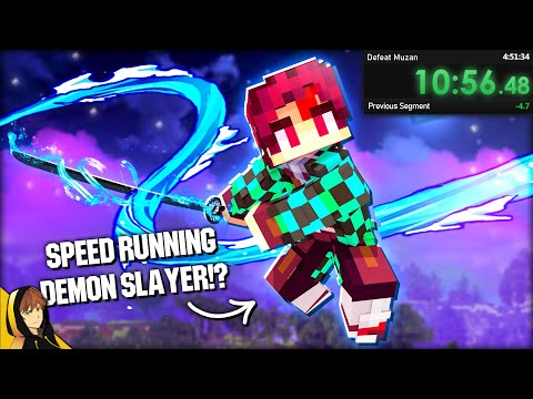 SPEED RUNNING the DEMON SLAYER MOD for Minecraft!! [World Record?!]