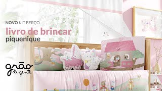 KIT BERÇO LIVRO DE BRINCAR PIQUENIQUE: ENXOVAL DE BEBÊ PARA CONTAR HISTÓRIAS | GRÃO DE GENTE