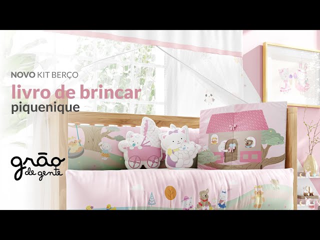 KIT BERÇO LIVRO DE BRINCAR PIQUENIQUE: ENXOVAL DE BEBÊ PARA CONTAR HISTÓRIAS | GRÃO DE GENTE