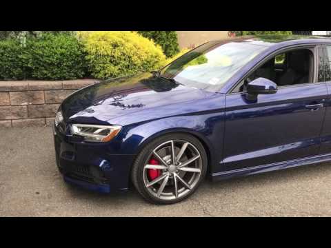 Audi S3 H&R lowering spring installation at BOCK AUTOMOTIVE in PEQUANNOCK NJ