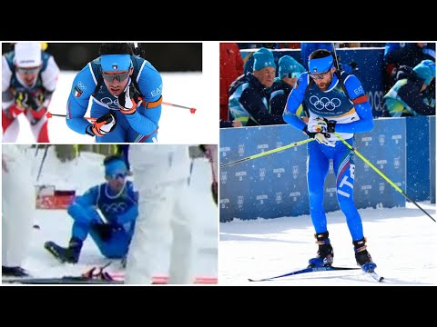 Tommaso Giacomel collapses while leading biathlon race Winter Olympics 😢❄️