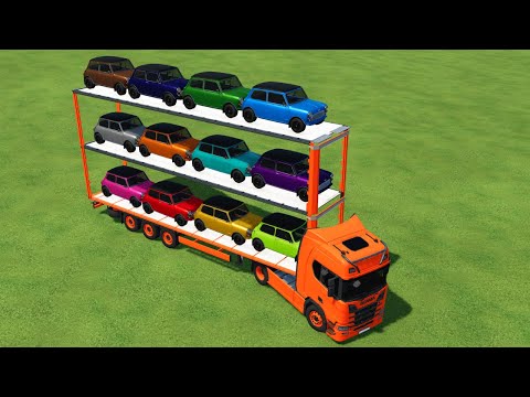 TRANSPORT COLORED MINI COOPER WITH SCANIA TRUCK - Farming Simulator 22