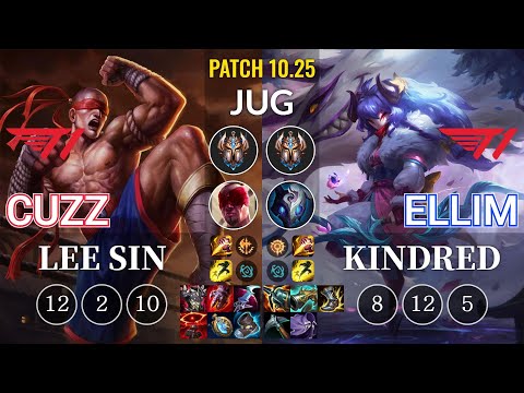 T1 Cuzz Lee Sin vs T1 Ellim Kindred Jungle - KR Patch 10.25