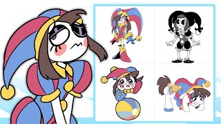 Drawing POMNI In Different Styles (The Amazing Digital Circus)