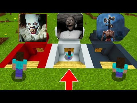 Minecraft :DON'T ENTER WRONG HOUSE 😱 SIREN HEAD,GRANNY, PENNYWISE