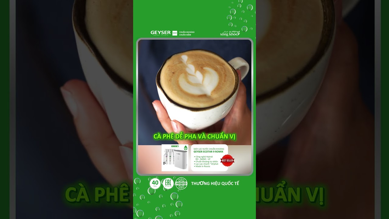 Vì sao nước tinh khiết không phù hợp để pha cà phê? Giải pháp nước chuẩn khoáng duy nhất cho Barista