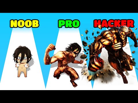 Titan Rush 3D Gameplay - NOOB vs PRO vs HACKER (iOS/Android)