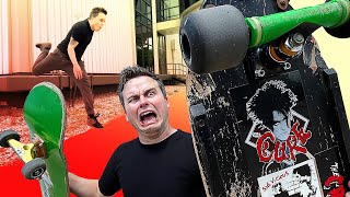New School Skater Meets Old School Skateboard!