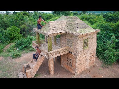 Building The Most Creative Two Story Villa​ By Wood 100%