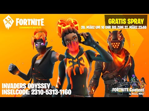 Fortnite | Community Battles | Invaders Odyssey! | Gratis Spray mit Hindernissen