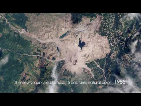 Mount St. Helens: Time-Lapse From Space (1979-2009) [720p] Video