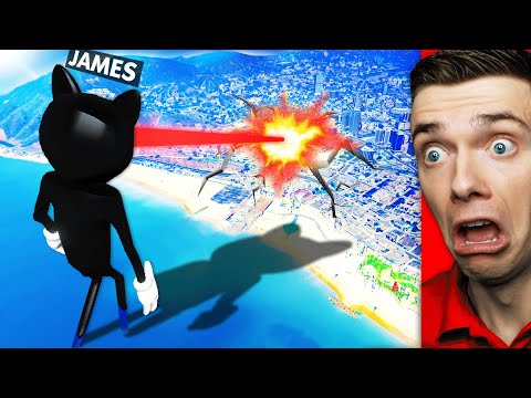 Playing As GIANT CARTOON CAT In GTA 5 (Rampage)