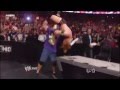 John Cena AA S Heath Slater Through The Announce Table WWE RAW HD