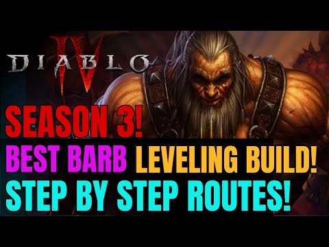 Season 3: FASTEST Barbarian 1-100 Leveling HOTA Guide & Build Diablo 4!