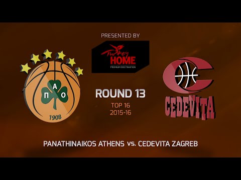 Highlights: Top 16, Round 13, Panathinaikos Athens 76-60 Cedevita Zagreb